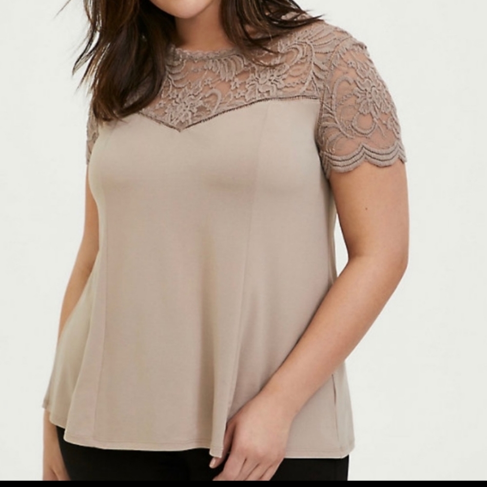 Tan knit dress top